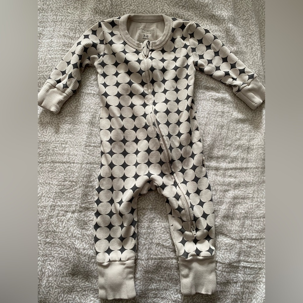 Cozy Cream and Gray Kids Footie